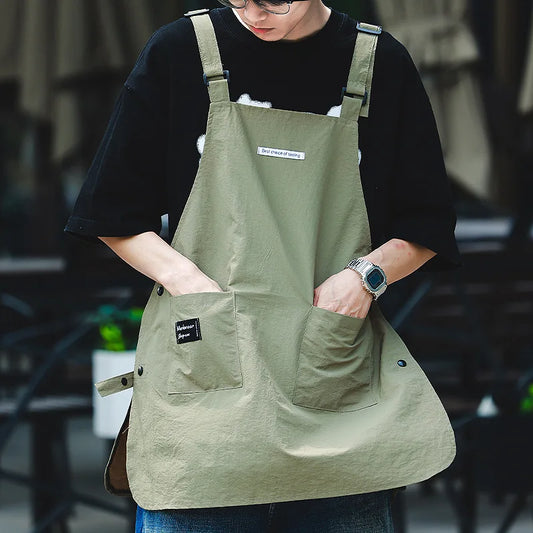 Modische japanische Arbeitsschürze, grosse Taschen, wasserdicht und atmungsaktiv